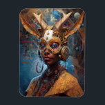 Ímã Antelope Headdress Science Fiction Cyberpunk<br><div class="desc">Fantasia, Sci-fi e arte horrorosa do Lunário.</div>