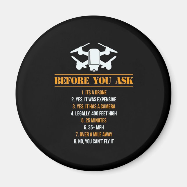 Imã Antes De Perguntar Piloto De Drone (Frente)