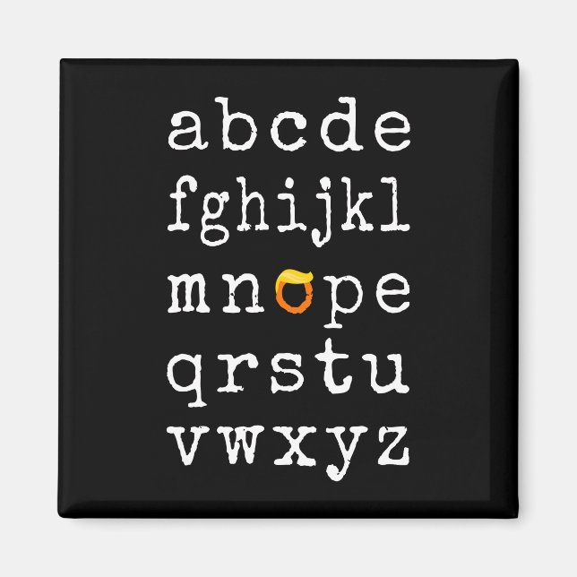 Imã Anti-Trump Alphabet - Nope V (Frente)
