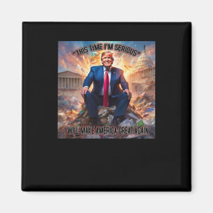 Imã Anti-Trump Desta Vez Eu sou Sério Sticker