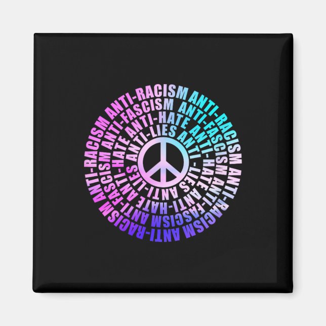 Imã Anti-Trump Racismo Fascismo Mentira Ódio Resiste V (Frente)