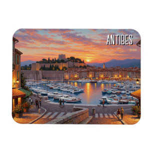Ímã Antibes France Harbor Viagem