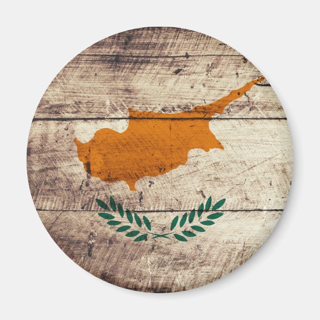 Imã Antiga bandeira de Wooden Cyprus (Frente)