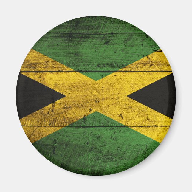Imã Antiga bandeira Wooden Jamaica (Frente)