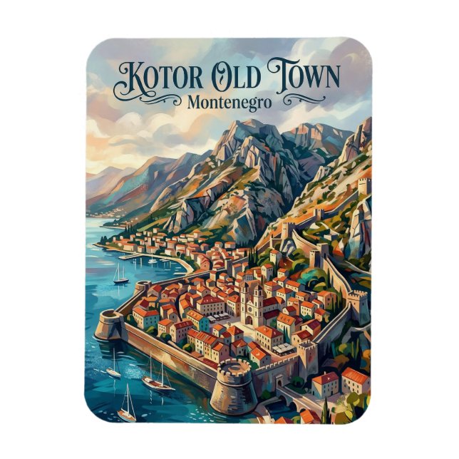 Ímã Antiga Cidade de Kotor Montenegro (Vertical)