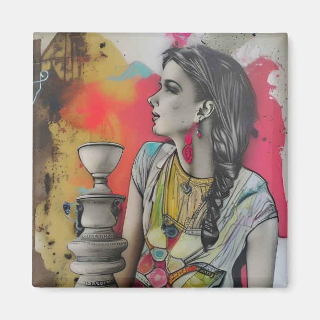 Imã Antiga Mulher Pompeia da Moda (Frente)