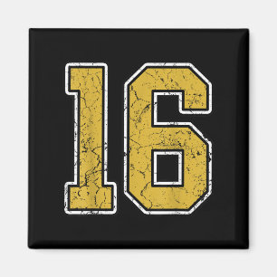 Imã Antigo Dourado Black White Srts Número 16 Jersey U