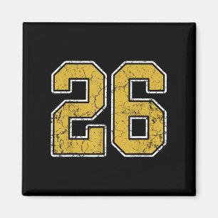 Imã Antigo Dourado Black White Srts Número 26 Jersey U