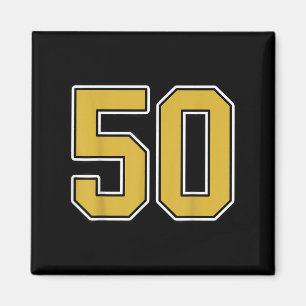 Imã Antigo Dourado Black White Srts Número 50 Jersey U