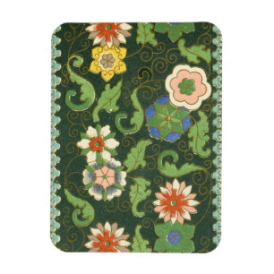 Ímã Antigo Padrão Chinês de Cloisonné: Jade Verde