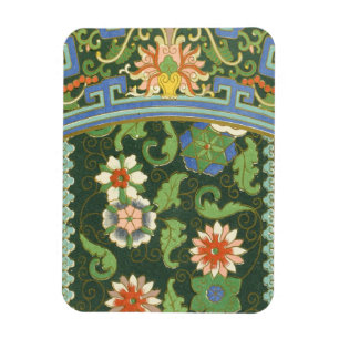 Ímã Antigo Padrão Chinês de Cloisonné: Jade Verde