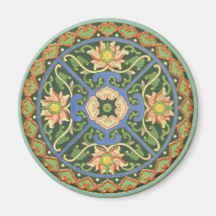 Imã Antigo Padrão Chinês de Cloisonné: Jade Verde