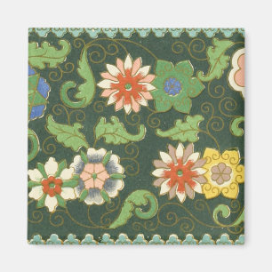 Imã Antigo Padrão Chinês de Cloisonné: Jade Verde