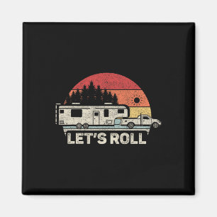 Imã Antigo Retro Vamos Rolando Camping 5ª Roda Camper