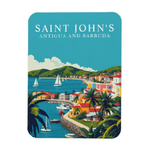 Ímã Antígua Viagem de Souvenir do Santo de Retro John