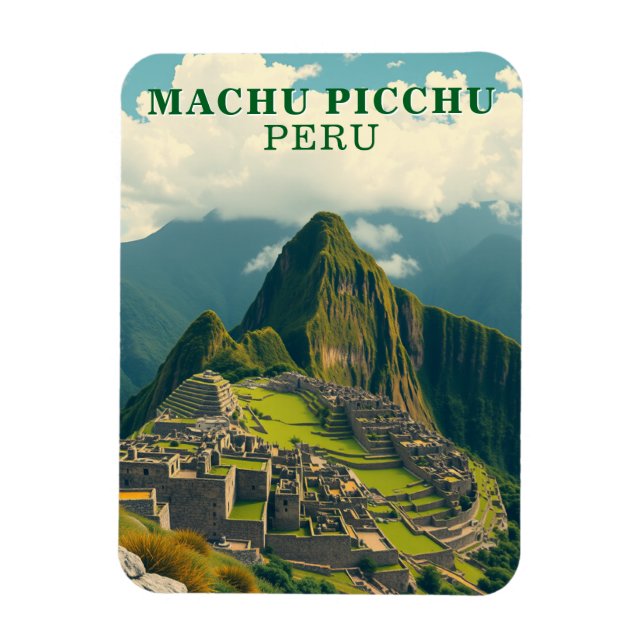 Ímã Antiguidade Machu Picchu Peru Souvenir Inca (Vertical)