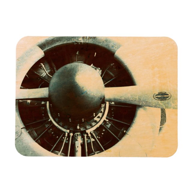 Ímã Antique Airplane Engine Propeller Photo (Horizontal)