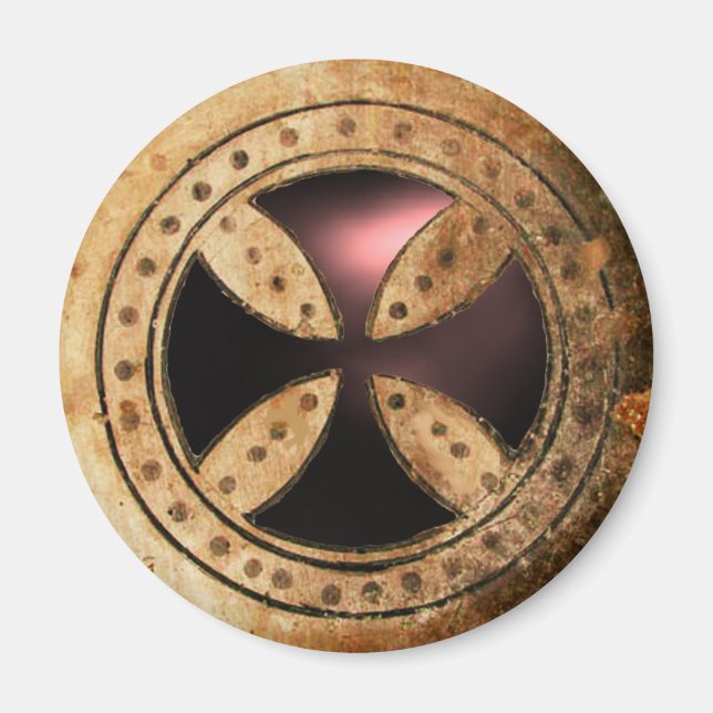 Imã ANTIQUE TEMPLAR CROSS Black Onyx Gem (Frente)