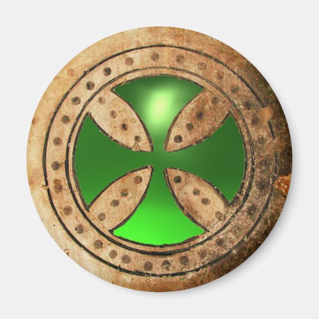 Imã ANTIQUE TEMPLAR CRUZA Gem Emerald Verde (Frente)
