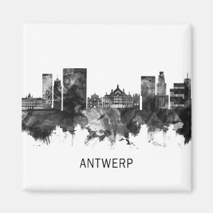 Imã Antwerp Belgium Skyline BW