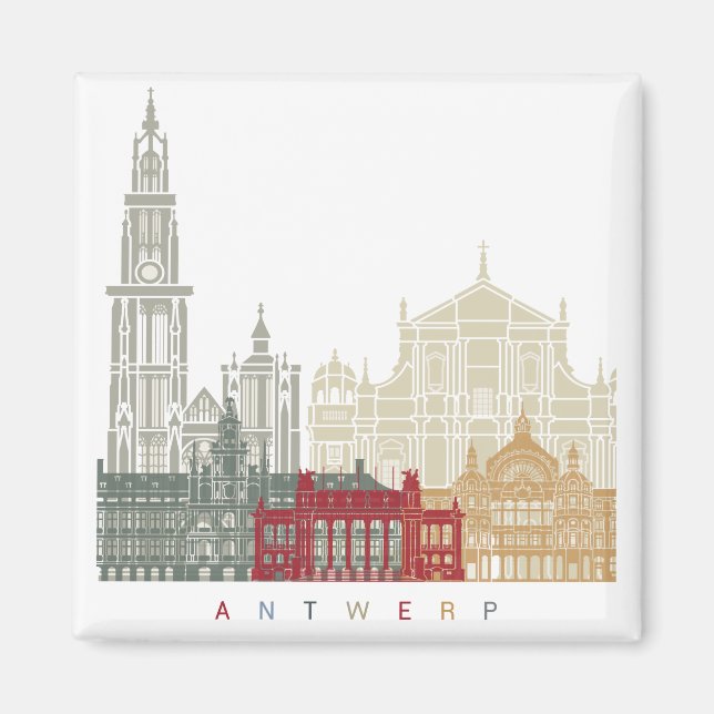 Imã Antwerp skyline poster (Frente)