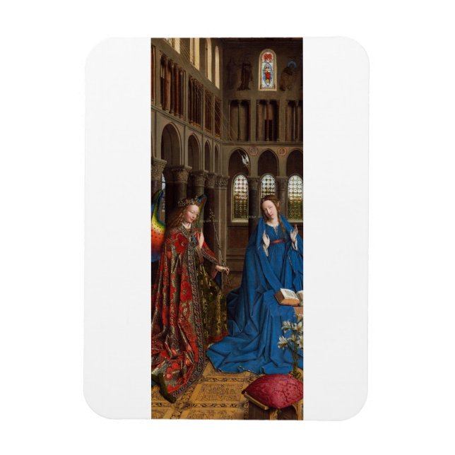 Ímã Anunciação de Van Eyck Premium Luz da Catedral (Vertical)