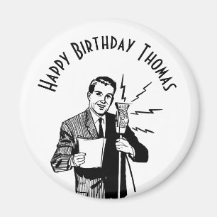Imã Anunciante da Rádio Vintage Birthday