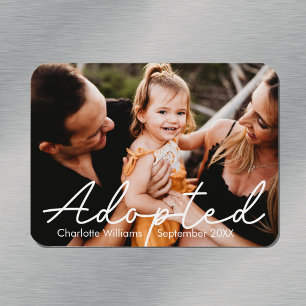 Ímã Anúncio de Adoção de Foto Personalizada Moderna