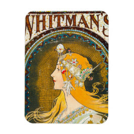 Ímã Anúncio de Alphonse Mucha Vintage Whitman