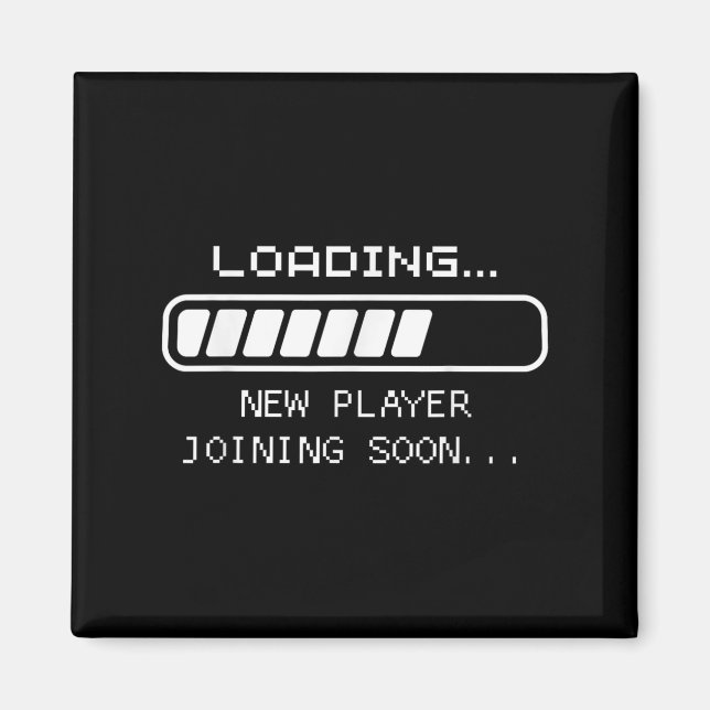 Imã Anúncio de Bebê Gamer, Carregando Novo Jogador (Frente)