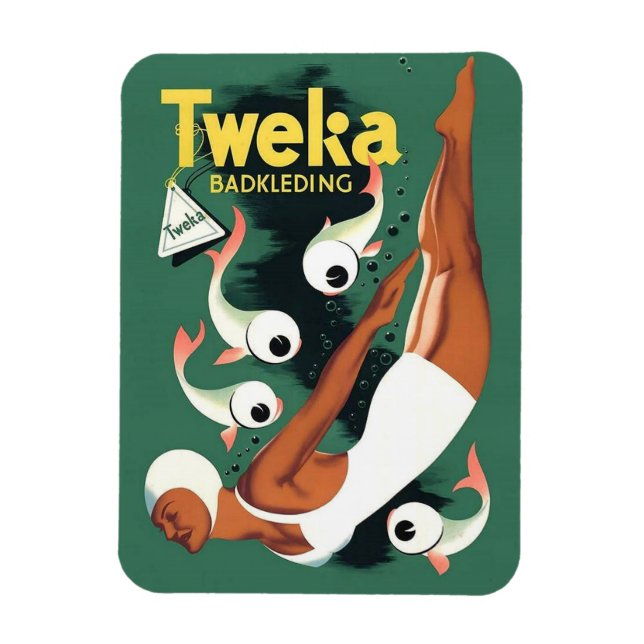 Ímã Anúncio de biquíni Tweka de 1950 (Vertical)