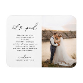Ímã Anúncio de Casamento Nós Fugimos para Casar Script