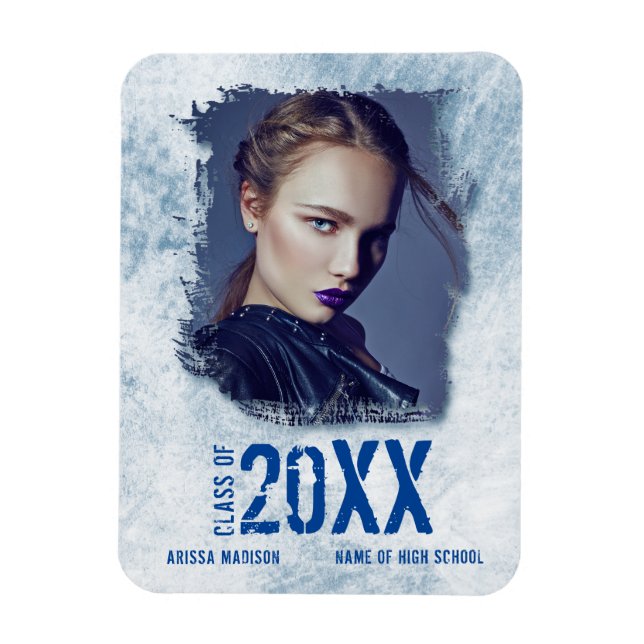 Ímã Anúncio de Formando Azul de Foto do legal Grunge (Vertical)