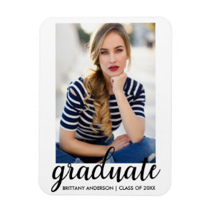 Ímã Anúncio de Foto de Graduação da Moda Trendy W