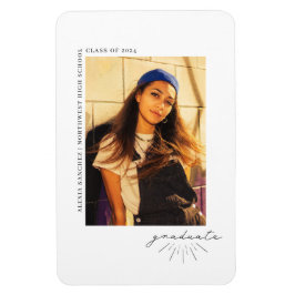 Ímã Anúncio de Foto de Graduação de Arte de Linha