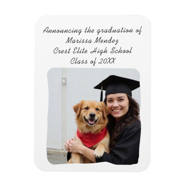 Ímã Anúncio de Graduação com Foto Personalizada e Nome (Vertical)