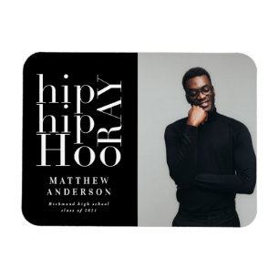 Ímã Anúncio de graduação da foto do hip-hop