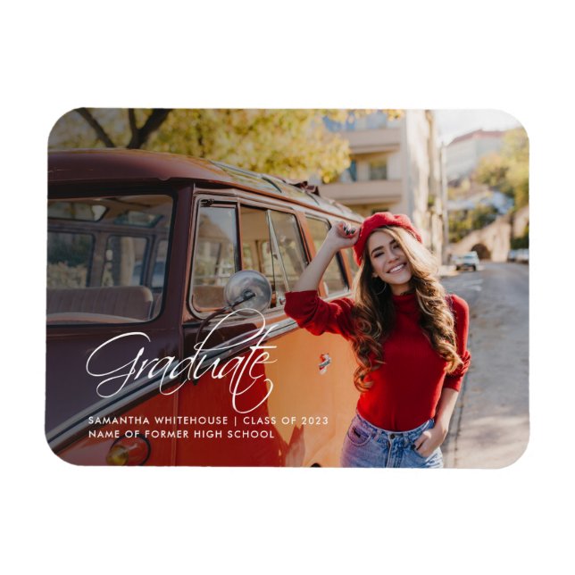 Ímã Anúncio de Graduação de Foto do Formando 2025 (Horizontal)