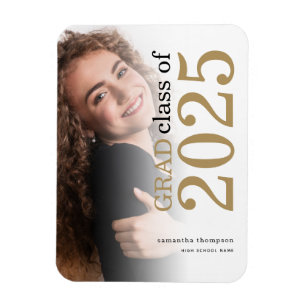 Ímã Anúncio de Graduação de Foto Dourada de Formand