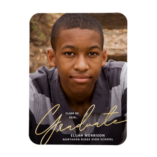 Ímã Anúncio de Graduação de Foto por Sobreposição de S (Vertical)