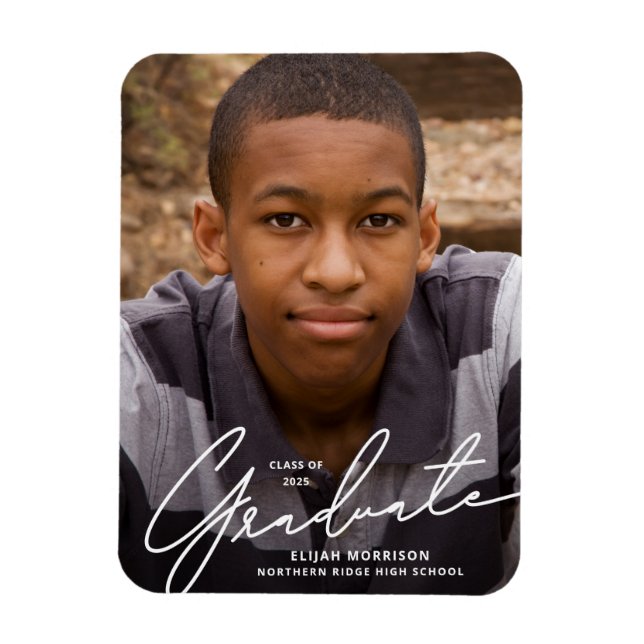 Ímã Anúncio de Graduação de Foto por Sobreposição de S (Vertical)