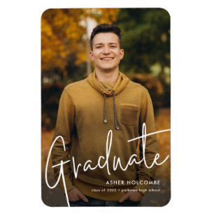Ímã Anúncio de Graduação de Fotografia Simples de Rótu