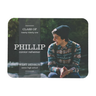 Ímã Anúncio de Graduação de Fotografias da Cinza de Ba