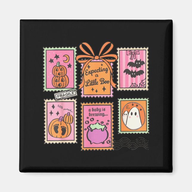 Imã Anúncio de Gravidez de Halloween Bebê Fantasma Eng (Frente)