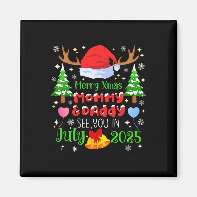 Imã Anúncio de Gravidez de Natal Previsto para Julho d (Frente)