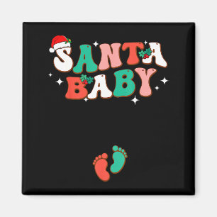 Imã Anúncio de gravidez de Natal Santa Baby Grávida