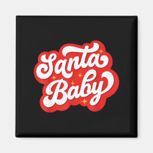 Imã Anúncio de Gravidez de Natal Santa Baby Grávida