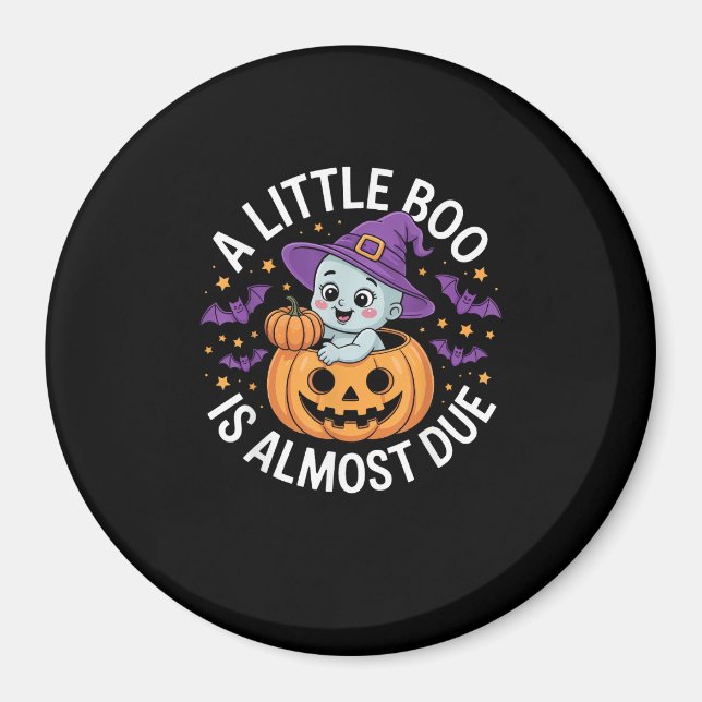 Imã Anúncio de gravidez fofo de Halloween (Frente)