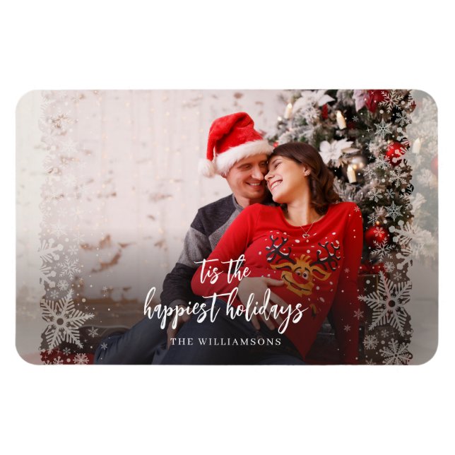 Ímã Anúncio de Gravidez Foto Férias de Natal (Horizontal)