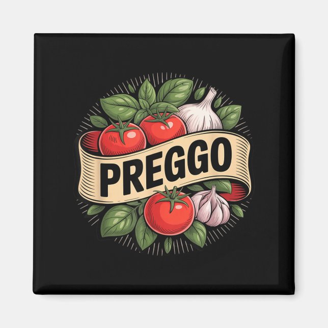 Imã Anúncio de Gravidez Molho de Pasta Prego Divertido (Frente)
